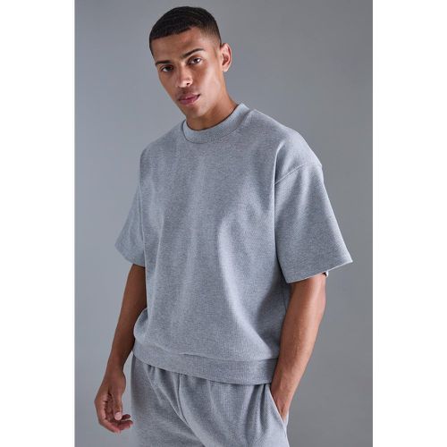 Sweat oversize côtelé à manches courtes - S - Boohooman - Modalova