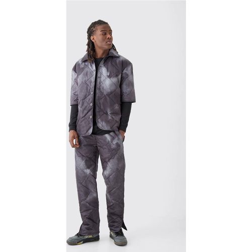 Square Quilted Tie Dye Shirt &Trouser Set - Boohooman - Modalova