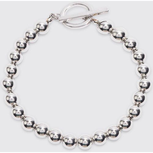 Metal Bead Detail Bracelet In Silver - Boohooman - Modalova