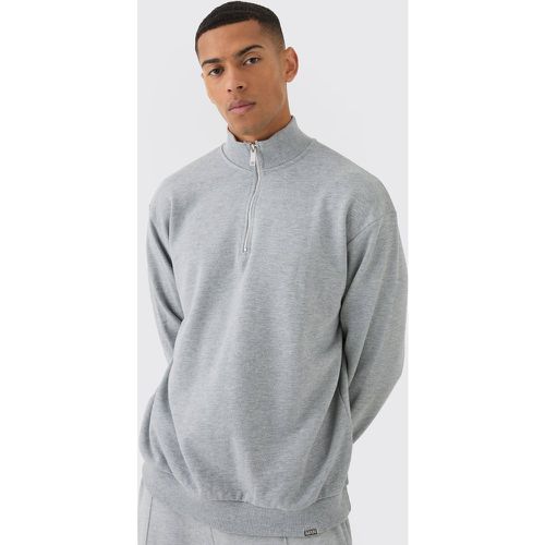 Sweat oversize épais à col zippé homme - S - Boohooman - Modalova