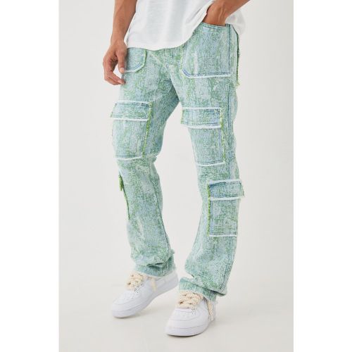 Jean flare tapisserie en denim - 32 - Boohooman - Modalova