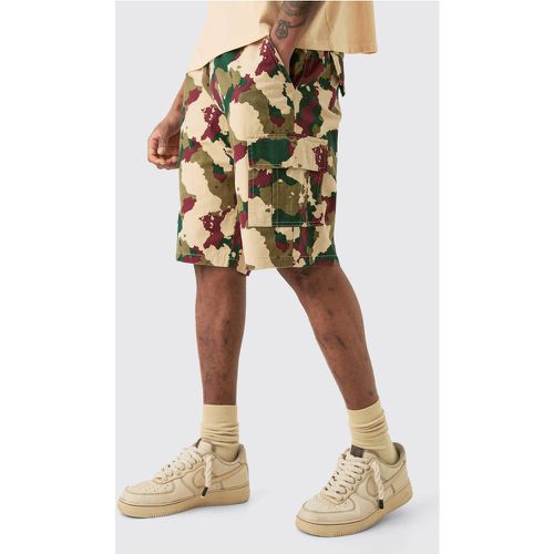 Tall - Short cargo taille fixe à imprimé camouflage - 32 - Boohooman - Modalova