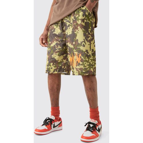 Tall - Short de basket en mesh imprimé camouflage - S - Boohooman - Modalova