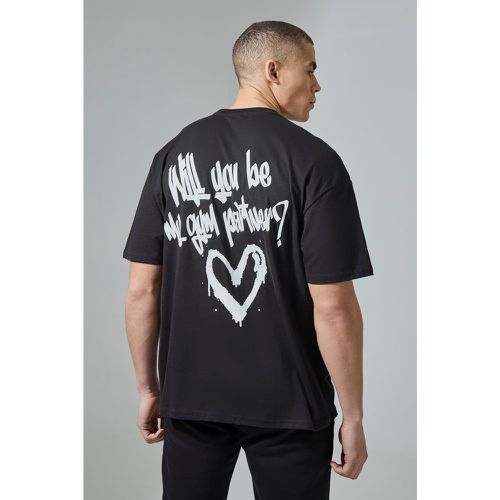 T-shirt de sport oversize à slogan Be My Gym Partner - Boohooman - Modalova