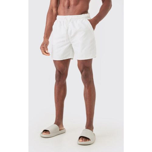 Short de bain mi-long uni - L - Boohooman - Modalova