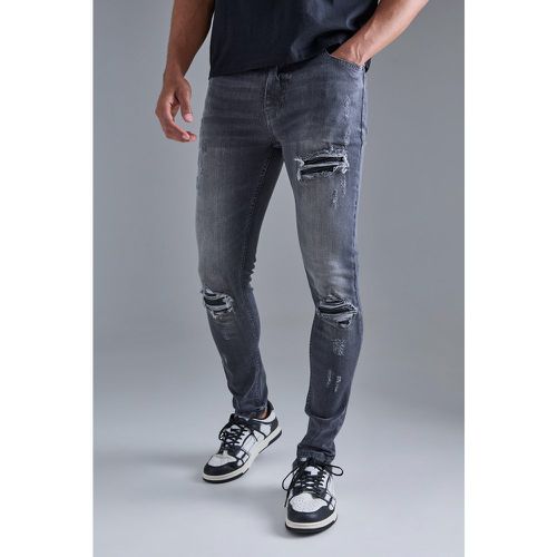 Jean skinny déchiré et réparé - 28R - Boohooman - Modalova