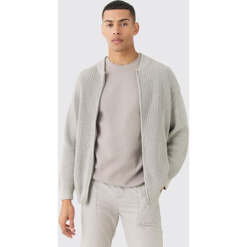 Bomber côtelé en maille côtelée - M - Boohooman - Modalova