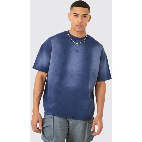 Man Oversized Half Sleeve Sun Bleach Sweatshirt - Boohooman - Modalova
