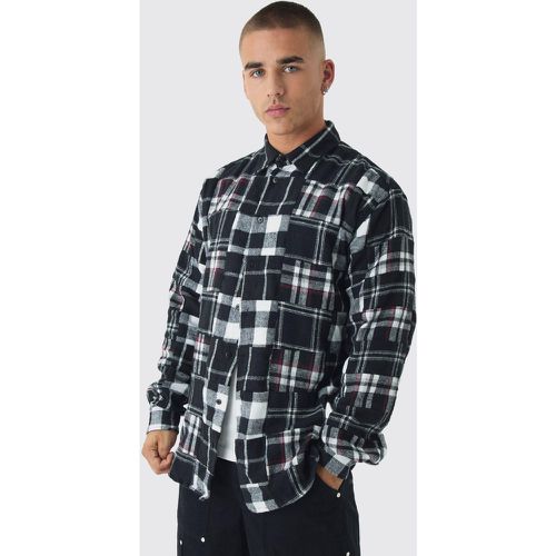 Chemise à carreaux patchwork - L - Boohooman - Modalova