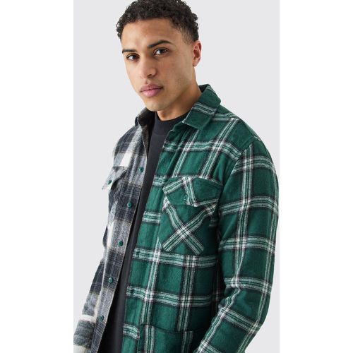 Chemise bicolore à carreaux - S - Boohooman - Modalova