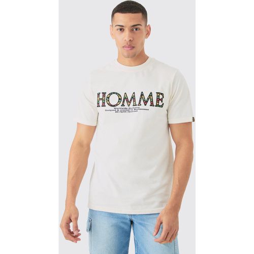 T-shirt brodé - S - Boohooman - Modalova