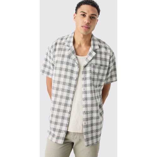 Chemise oversize texturée à carreaux - S - Boohooman - Modalova