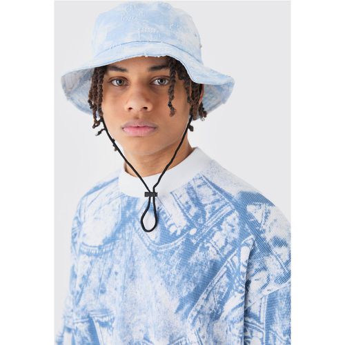Printed Tie Dye Boonie Hat In Blue - Boohooman - Modalova