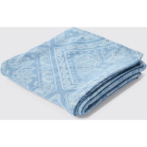 Bandana en jean à imprimé cachemire - ONE SIZE - Boohooman - Modalova