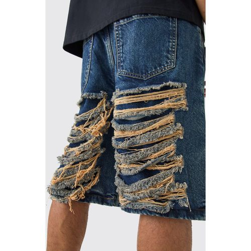 Bermuda large en jean - 28 - Boohooman - Modalova