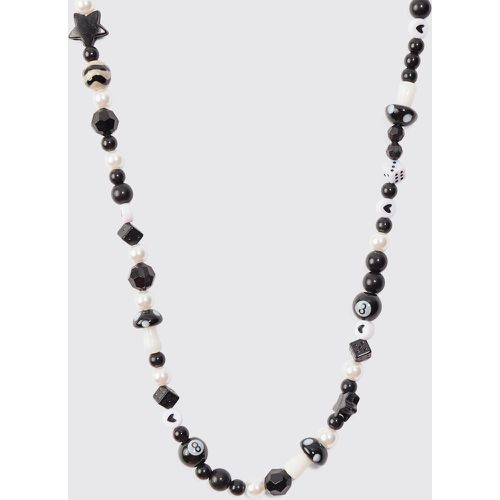 Mixed Beaded Necklace In Black - Boohooman - Modalova