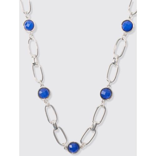 Chain Necklace With Gem Stones In Silver - Boohooman - Modalova