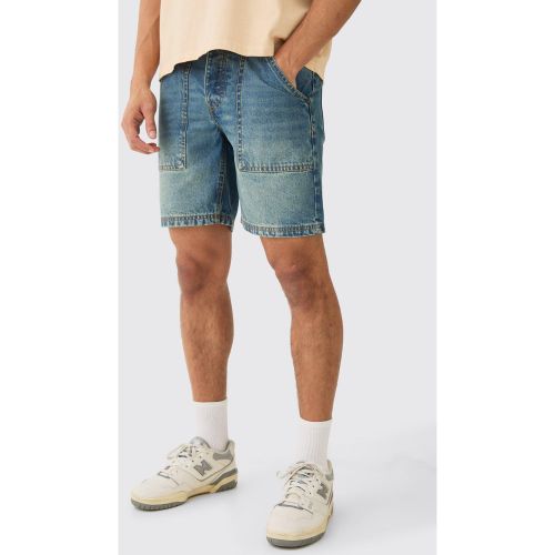 Short en jean imprimé - MAN - 34 - Boohooman - Modalova