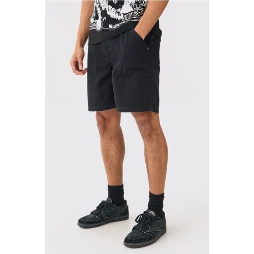 Short en jean à poches latérales - MAN - 34 - Boohooman - Modalova