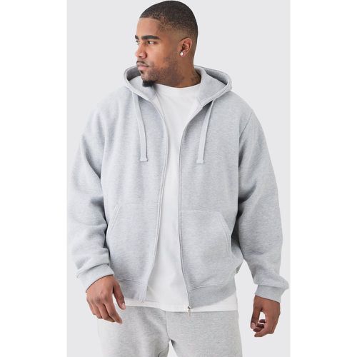 Grande taille - Sweat à capuche basique zippé homme - XXXL - Boohooman - Modalova