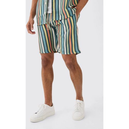 Short rayé à taille élastiquée homme - L - Boohooman - Modalova