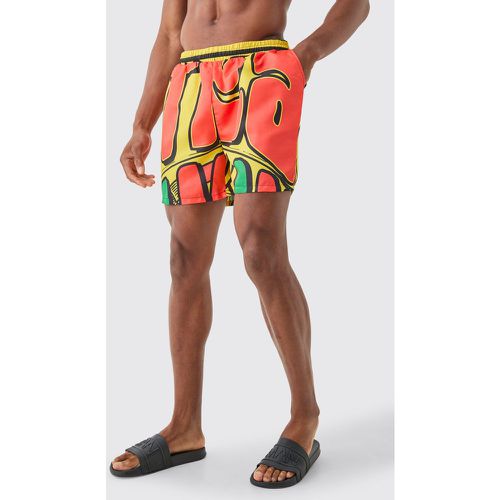 Short de bain mi-long à imprimé graffiti - XL - Boohooman - Modalova