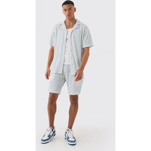 Ensemble bicolore avec chemise oversize plissée et short - M - Boohooman - Modalova