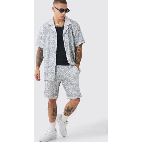 Ensemble bicolore avec chemise oversize plissée et short - L - Boohooman - Modalova