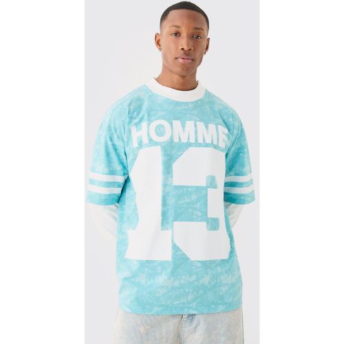 T-shirt oversize à volants et imprimé camouflage - L - Boohooman - Modalova