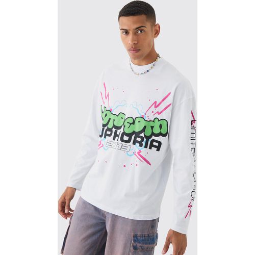 T-shirt à manches longues et slogan Euphoria - M - Boohooman - Modalova