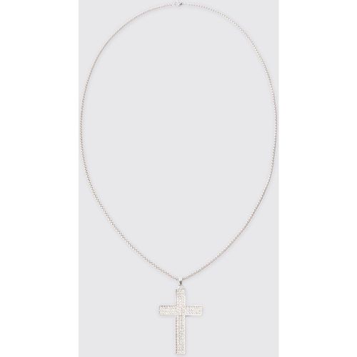 Collier à pendentif é croix strassée - ONE SIZE - Boohooman - Modalova