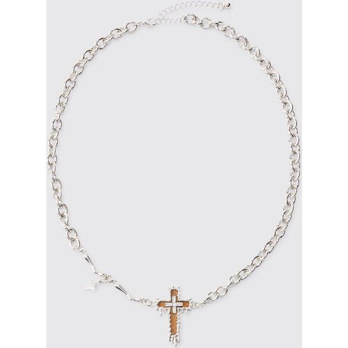 Collier à pendentif croix en métal é - ONE SIZE - Boohooman - Modalova