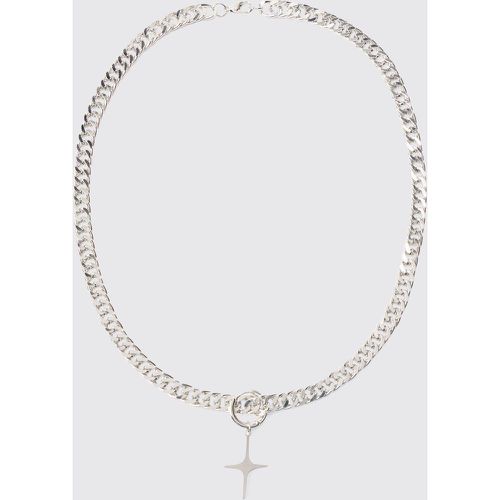 Cross Pendant Chain In Silver - Boohooman - Modalova