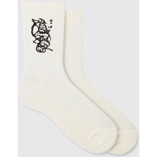 Chaussettes à imprimé gaufre - ONE SIZE - Boohooman - Modalova