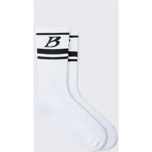 Lot de 2 paires de chaussettes universitaire à rayures - ONE SIZE - Boohooman - Modalova