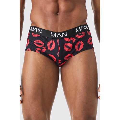 Caleçon à imprimé lèvres - MAN - XS - Boohooman - Modalova