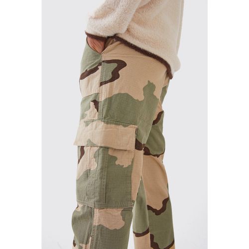 Pantalon droit à imprimé camouflage - 28 - Boohooman - Modalova