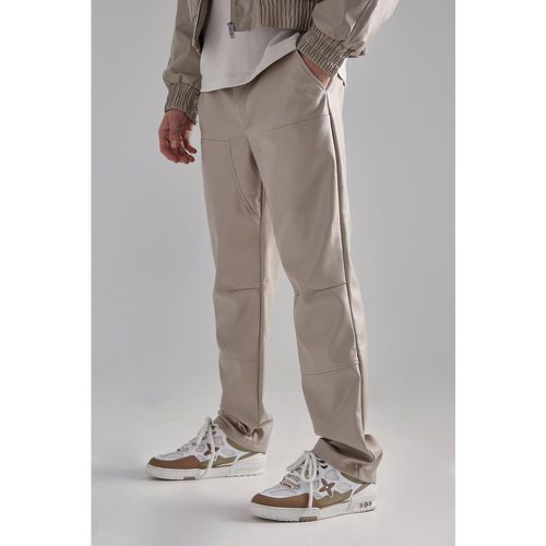 Pantalon de costume droit en simili - - 36R - Boohooman - Modalova