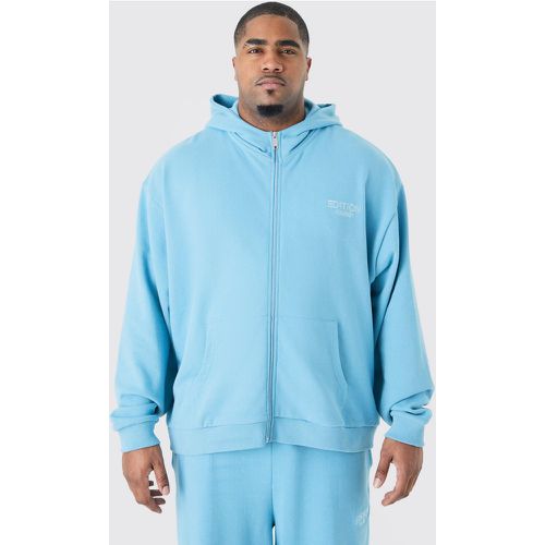 Grande taille - Sweat à capuche oversize épais zippé homme - XXXL - Boohooman - Modalova