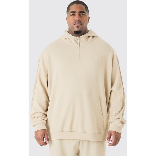 Grande taille - Sweat à capuche oversize épais à col zippé - XXXL - Boohooman - Modalova