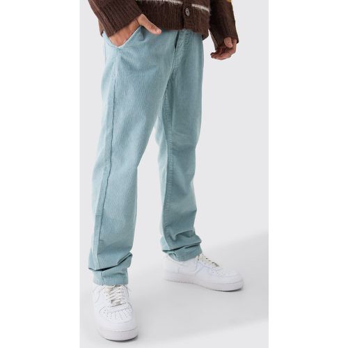 Relaxed Tapered Cord Trouser In Slate - - 28R - Boohooman - Modalova