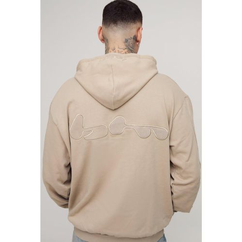 Tall - Sweat à capuche oversize côtelé en écusson homme - S - Boohooman - Modalova