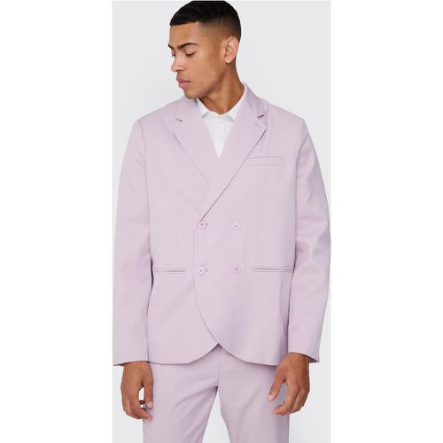 Textured Double Breasted Suit Jacket - Boohooman - Modalova