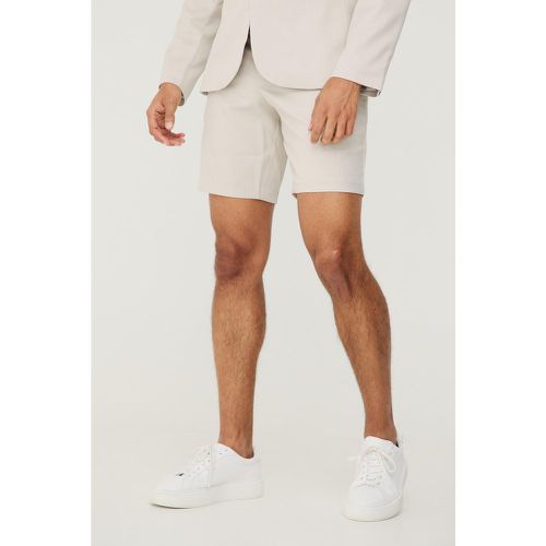 Textured Slim Fit Suit Shorts - Boohooman - Modalova