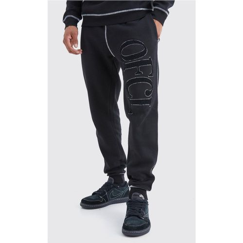 Jogging droit en polaire à coutures contrastantes - S - Boohooman - Modalova