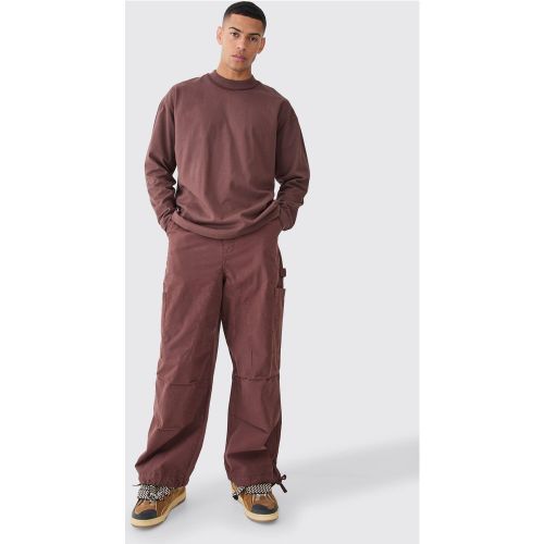 Pantalon parachute taille fixe - 28 - Boohooman - Modalova