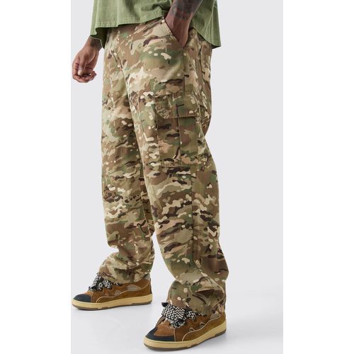 Grande taille - Pantalon cargo large à imprimé camouflage - Boohooman - Modalova