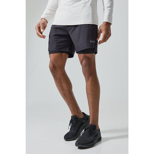 Short de sport 2 en 1 à imprimé camouflage - MAN Active - M - Boohooman - Modalova