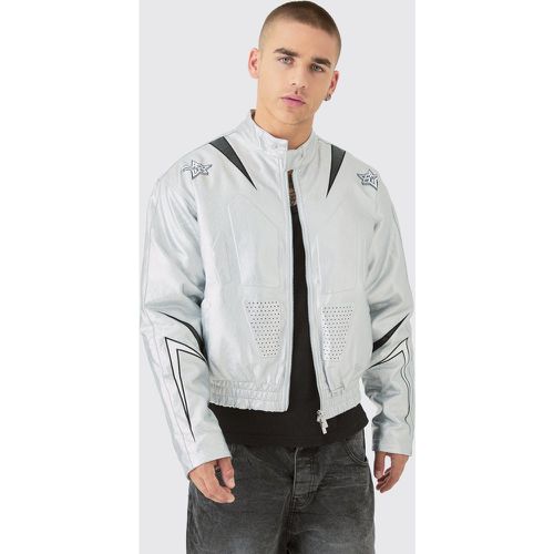 Bomber oversize métallisé à empiècements homme - L - Boohooman - Modalova