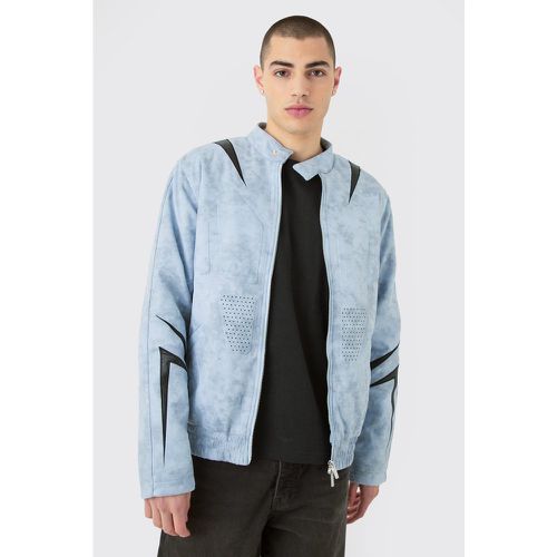 Veste oversize délavée en faux daim homme - S - Boohooman - Modalova